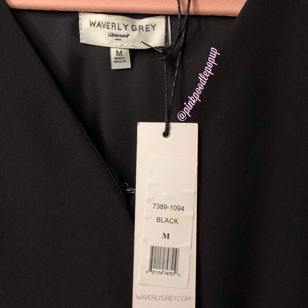 Waverly Grey Darcie Black Flared Sleeve Dress NWT - Picture 6 of 6